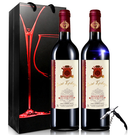 法国原瓶原装进口红酒拉撒圣爱比隆750ml*2瓶送礼装图片