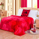 【监利馆】玉沙法兰绒毛毯加厚双人毯红色婚庆冬季珊瑚绒毯子床单空调毯盖毯