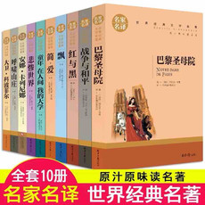 世界十大名著全套10册简爱书籍正版包邮原著文学巴黎圣母院红与黑书原版悲惨世界雨果飘战争与