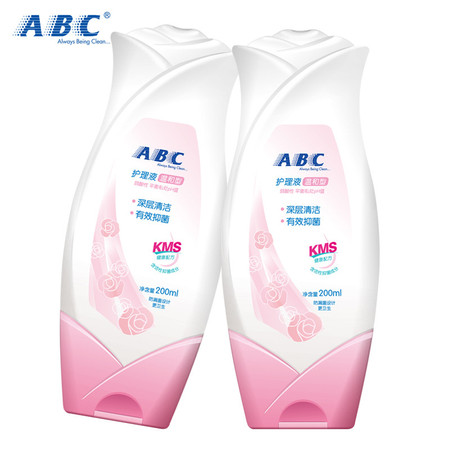 ABC含KMS健康配方私处清洁洗液经期卫生护理液200ml×2瓶