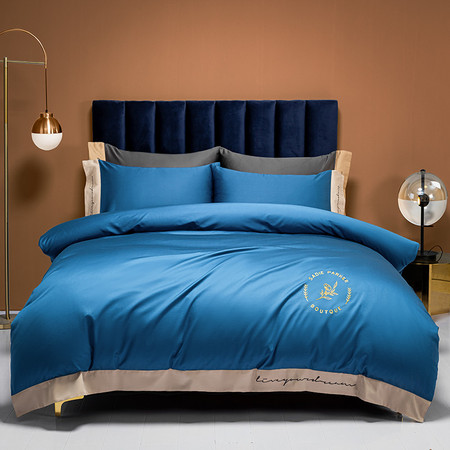 品卧家纺 全棉纯棉四件套纯色简约现代床品套件床单被套床北欧风ins图片