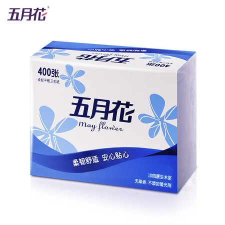 五月花平板卫生纸400张/包 19包图片