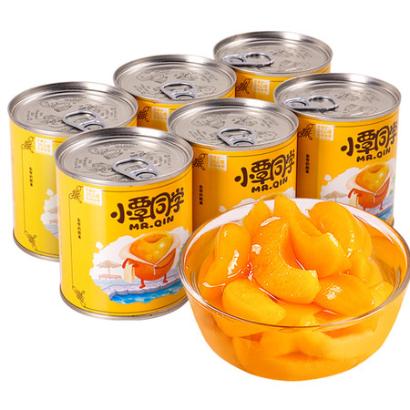 【远安馆】小覃同学 新鲜水果黄桃罐头312g*6包邮砀山特产水果罐头整箱出口