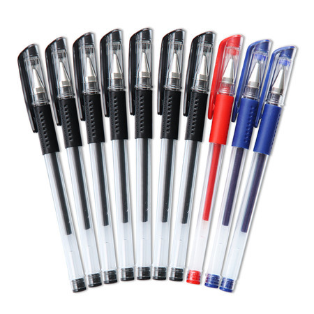 得力 中性笔/水笔6610 签字笔 办公卡式 0.5mm（7黑、2蓝、1红）