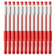 得力/deli 中性笔6601半针管黑笔签字笔碳素红笔水笔0.5mm办公文具