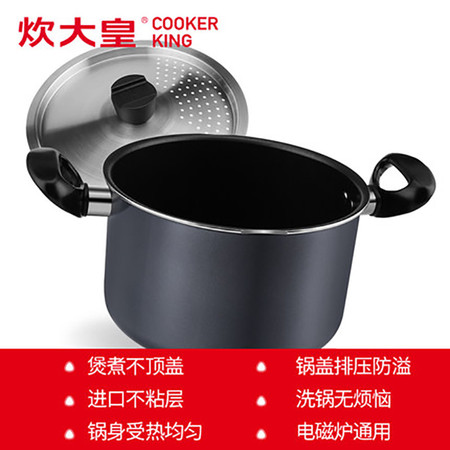 炊大皇/COOKER KING 意式面条锅多用锅不粘锅汤锅煲汤煮粥易清洗22CM