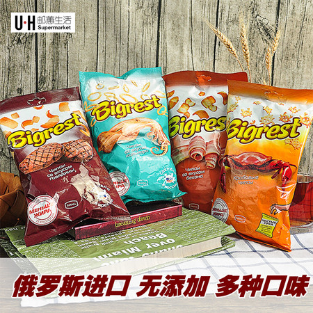 【我爱俄小糖】俄罗斯进口BIGREST虾条40g零食薯片多口味图片