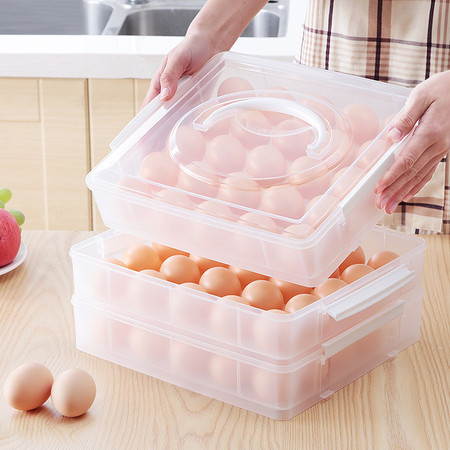 克来比  多功能保鲜收纳盒 速冻饺子盒 馄饨盒 野餐鸡蛋篮 鸡蛋托盒 户外便携野营收纳盒 25格 3