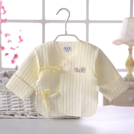 新生儿宝宝棉半背衣系带上衣和尚服带护手婴幼儿防尿衣婴儿衣服XE图片