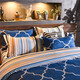 BeddingWish超细纤维床上四件套套件多彩几何系列标准尺寸1.8米床上用品