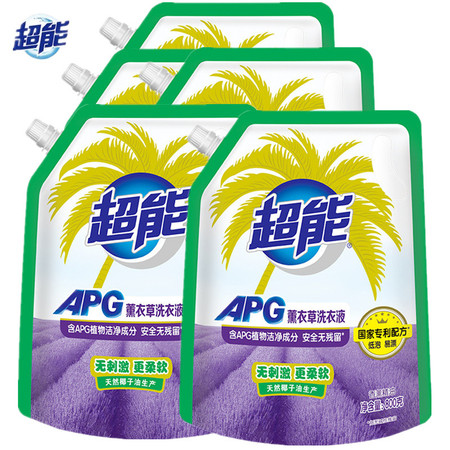 超能APG高端洗衣液800g×5袋装国家专利配方