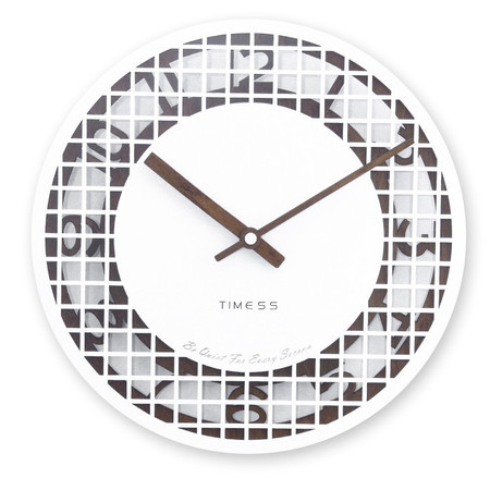 TIMESS 客厅卧室个性静音时钟 创意实木石英钟 T7311