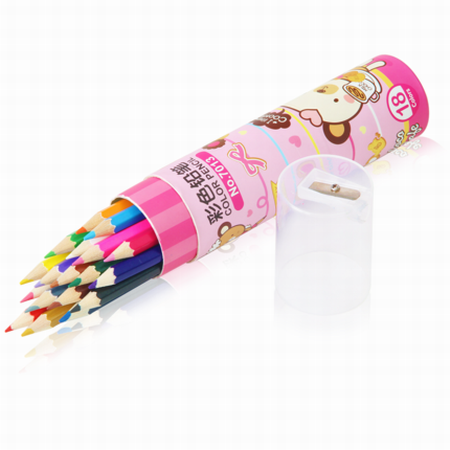 得力7013彩色铅笔 学生可爱用笔 涂鸦铅笔 美术铅笔 18色一盒图片