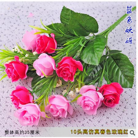 饰品jia花仿zhen花10头欧式春色 绢花 假花