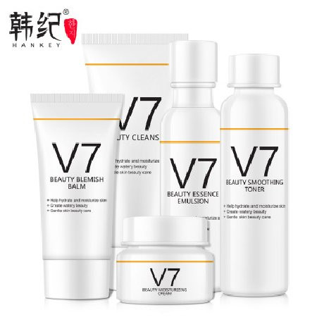 韩纪V7素颜保湿防干护肤品套装