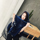 LANARA 波西米亚流苏围巾/披肩两用 藏青色 长宽约180*100cm