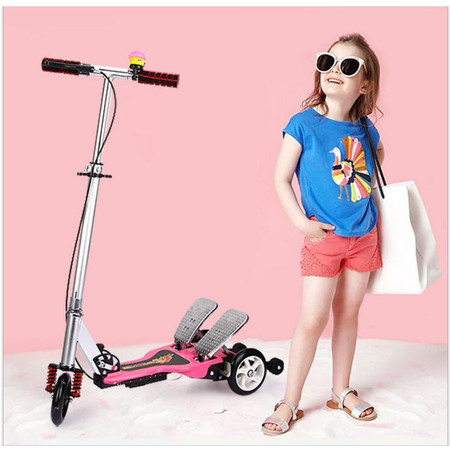 双踏车儿童滑板车折叠三轮5-6-14岁宝宝折叠童车脚踏滑板车图片