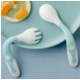 贝恩施婴儿勺子宝宝学吃饭训练辅食勺新生儿硅胶弯头软勺儿童餐具
