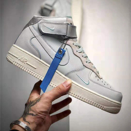 Nike Air Force 1耐克男鞋幻影浅蓝女子高帮空军一号帆布板鞋休闲鞋 CJ9716-100图片