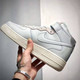 Nike Air Force 1耐克男鞋幻影浅蓝女子高帮空军一号帆布板鞋休闲鞋 CJ9716-100