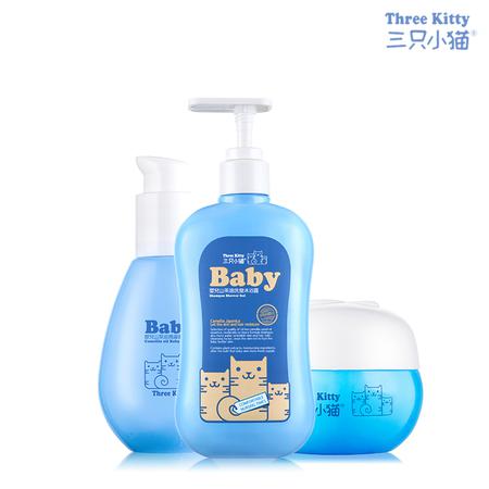 三只小猫婴儿洗护套装 洗发沐浴露+多效面霜+滋养润肤乳 3件套图片