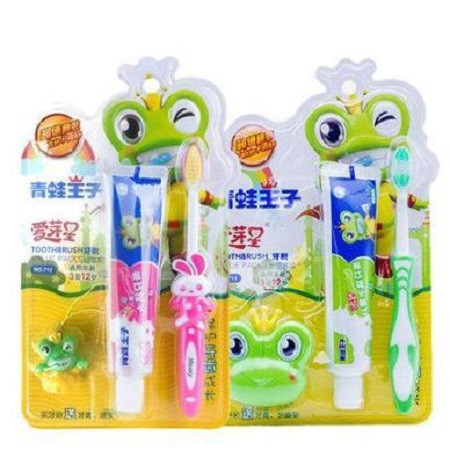 【厦门馆】青蛙王子妙奇蛙儿童超值套装牙刷（男女款随机发货）图片