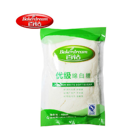 安琪百钻优级绵白糖400g食用白糖 超细绵砂糖优质棉糖 烘焙原料图片