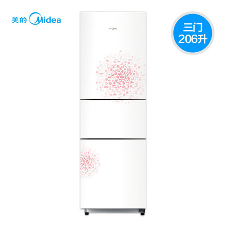 Midea/美的 BCD-206TM(E) 三门电冰箱家用一级节能三开门式小型薄