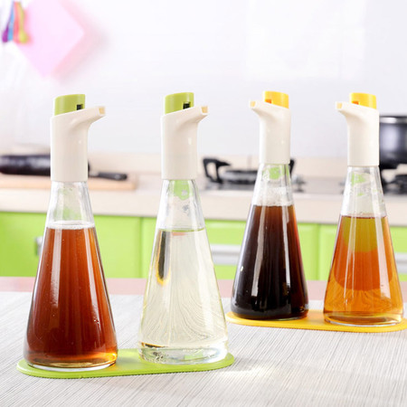 韩式简约可控油量玻璃油壶套创意调料瓶调味瓶酱油醋瓶图片