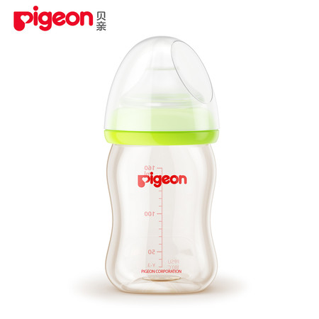 贝亲/PIGEON 宽口径PPSU奶瓶160ml新生儿 绿色/黄色 AA76 AA77