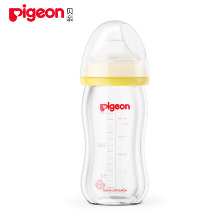 贝亲/PIGEON 日本进口瓶身 自然实感宽口径玻璃奶瓶（配SS号奶嘴）160mlAA72/AA73图片