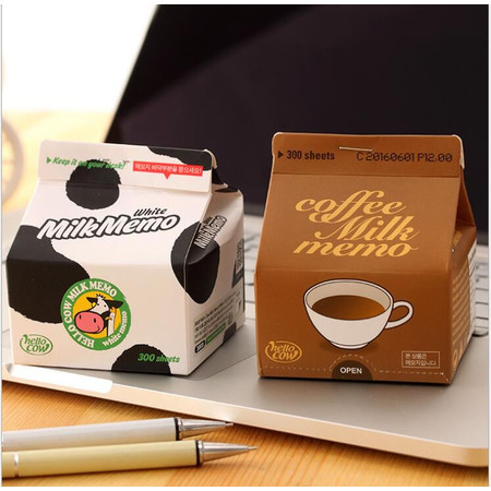 牛奶盒抽取便利贴小巧便携牛奶咖啡备忘录创意便签纸图片