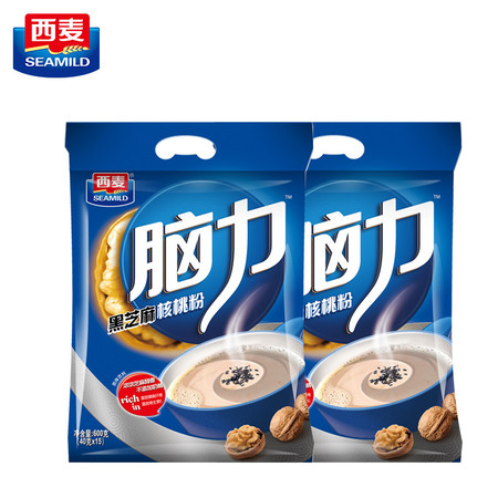 包邮西麦 黑芝麻核桃粉600gX2袋饮品 冲饮营养早餐免煮食品图片