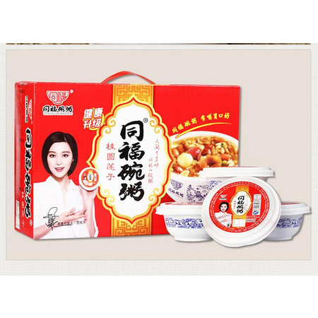 包邮同福碗粥早餐即食方便食品速食桂圆莲子八宝粥整箱300g*12碗礼盒图片