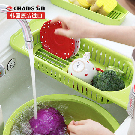 Changsin韩国进口厨房水槽塑料收纳沥水置物蔬果 沥水篮图片