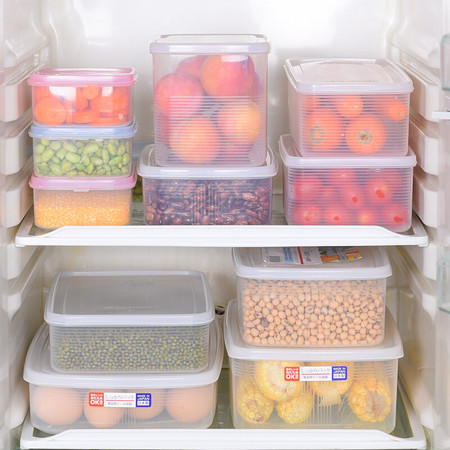 INOMATA  日本进口冰箱密封盒塑料保鲜盒冷藏盒食品收纳盒