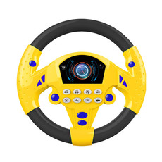 儿童益智类玩具儿童方向盘多功能电动益智早教仿真模拟驾驶玩具（蓝色、黑色）