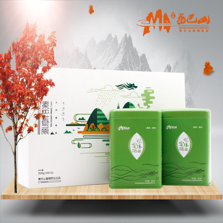 秦巴山富硒绿茶特级礼盒 100g×2罐图片