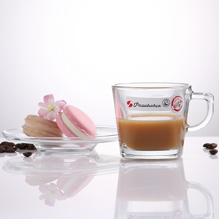 帕莎帕琦 欧洲进口全钢化玻璃咖啡杯情侣杯杯子马克杯水杯红茶杯早餐杯热饮杯配碟子215ml图片