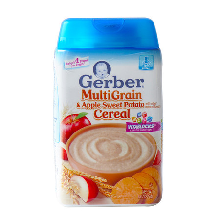 舶来品 美国Gerber嘉宝2段苹果番薯混合谷物米粉