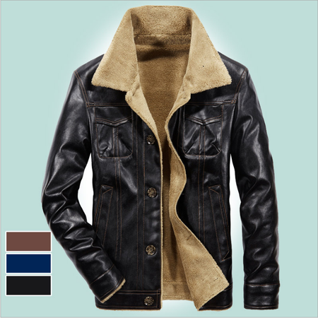 吉普盾   皮夹克冬季男士外套新款加绒棉衣加厚皮衣K8819图片