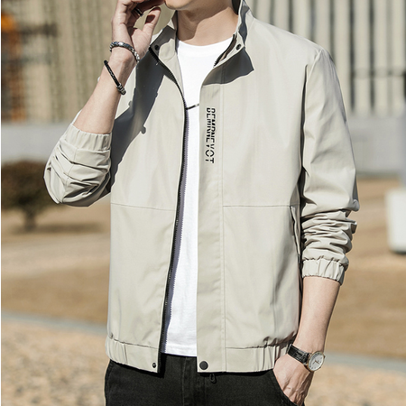 男士休闲夹克青年时尚韩版外套薄款立领秋季夹克男装图片