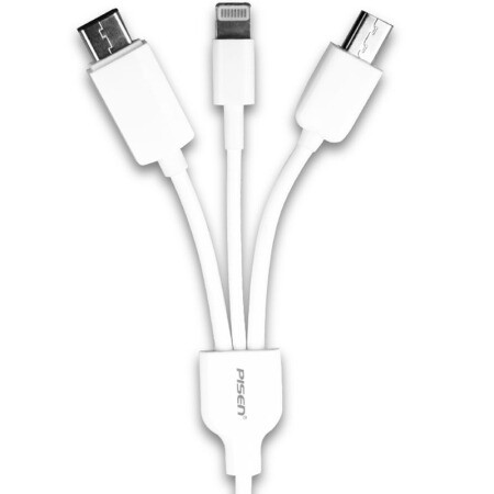 【湖南馆】品胜 Type-C/Micro USB/Lightning接口 三合一手机充电线图片