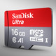 闪迪/SANDISK TF卡16GB读速98MB/s至尊高速移动MicroSDHC存储卡