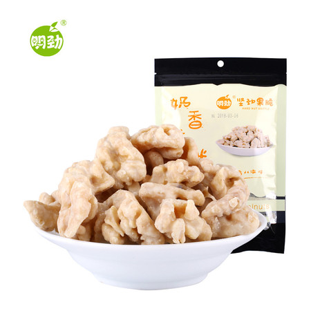 明劲 【明劲休闲食品 60g奶香核桃仁】果仁 坚果炒货 办公零食图片