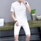 博纳罗蒂  男士套装青年棉麻短袖T恤套装韩版修身中国风运动套装TZ1812