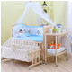 豪威 实木婴儿床宝宝床摇篮床儿童床环保无漆游戏床带尿布台