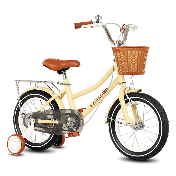 豪威 新款复古儿童自行车带后座女宝宝童车单车批发2到9岁12/18寸脚踏车