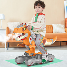 小孩可坐霸王龙儿童喷雾恐龙滑行车玩具滑轮车男孩户外