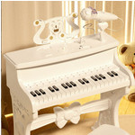 育儿宝 儿童灯光音乐钢琴玩具多功能电子琴带话筒初学者练学弹琴